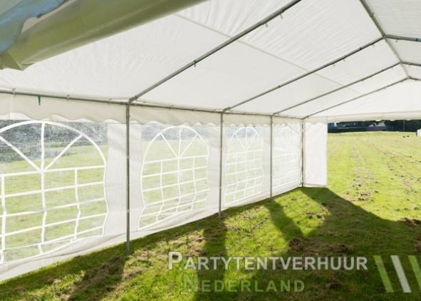 Partytent 5x8 meter binnenkant schuin huren - Partytentverhuur Eindhoven